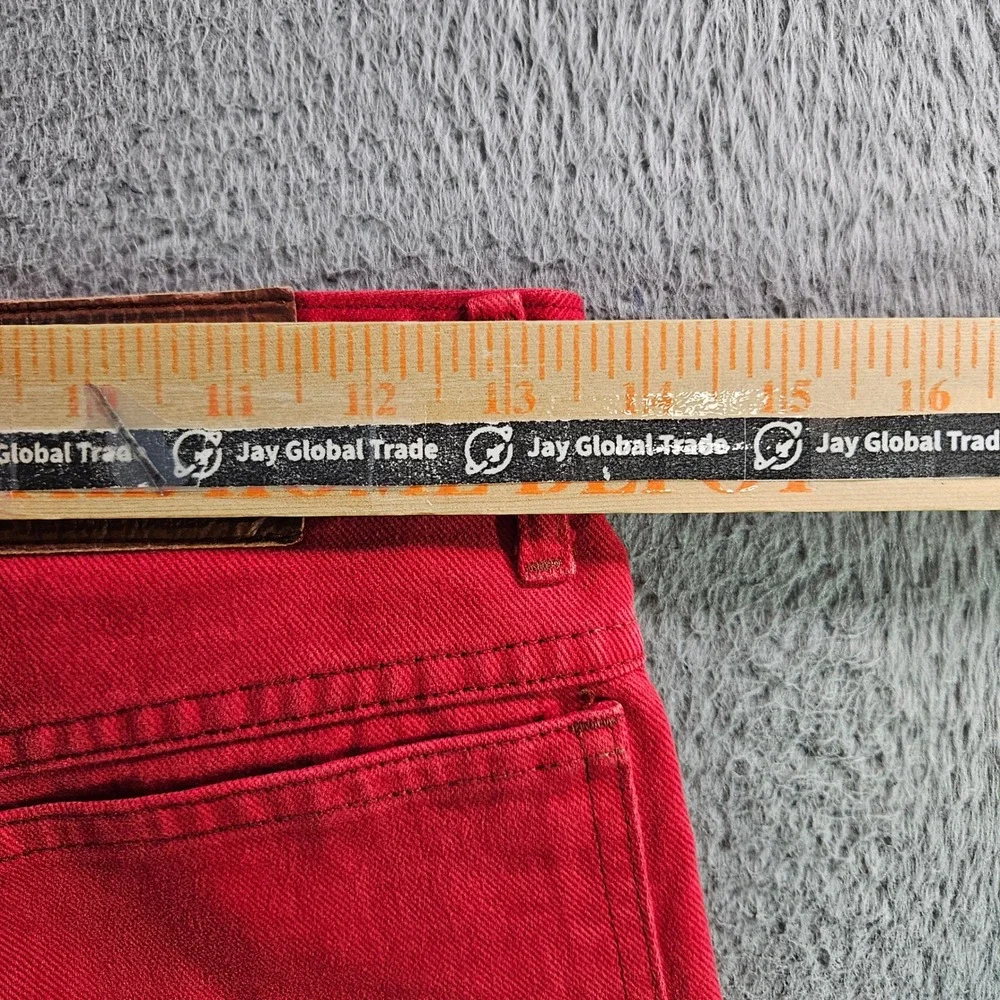 Marithe Francois Girbaud Vintage Red Denim Shorts Womens 7/8 High Rise USA VTG